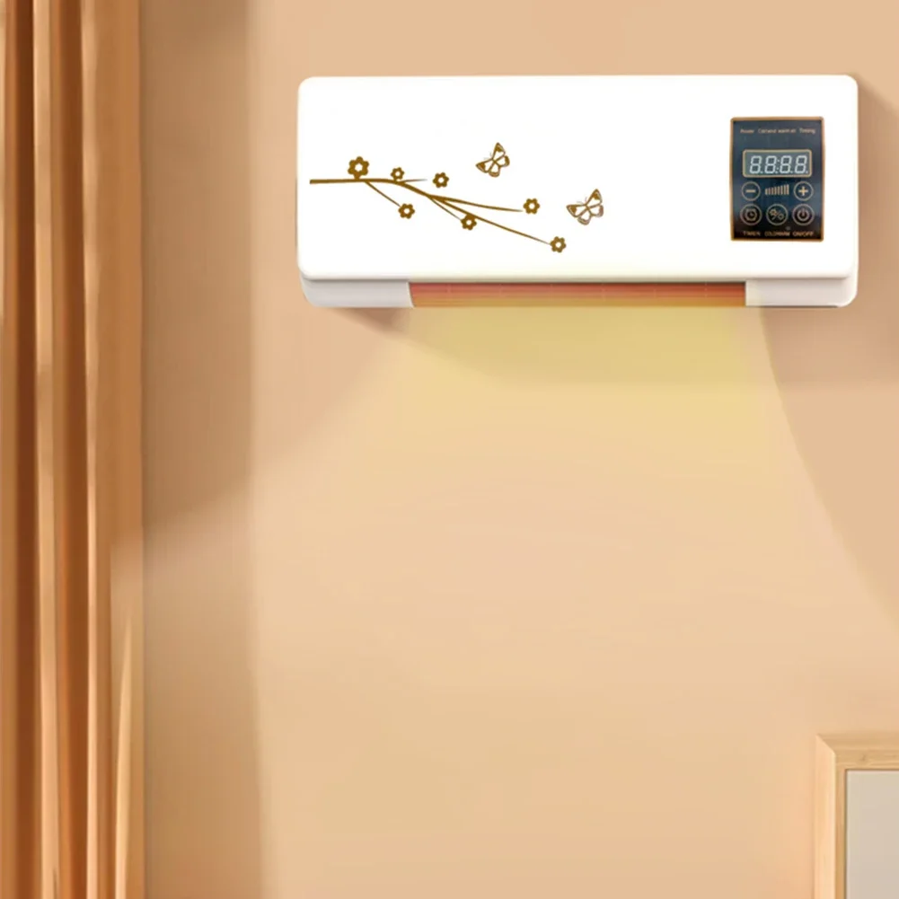 Air Conditioner Wall Mounted Electric Space Heater with Digital Display Remote Control 1400W for Home Room EU/US/UK