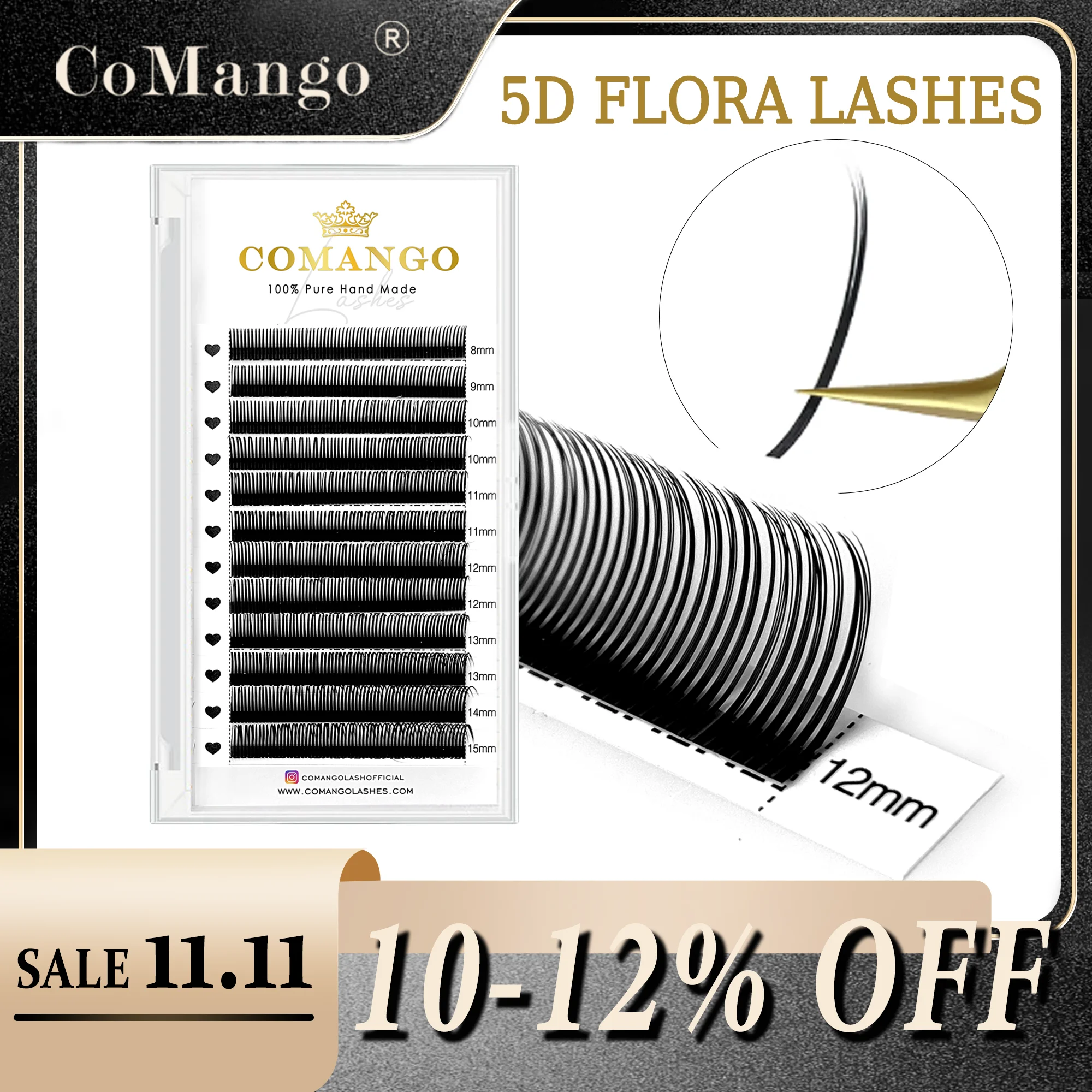 CoMango 5D Spikes Fairy Flora Lashes Cluster Wimpernverlängerung Pfropfen Wispy Volume Fans Russland Volumen Super Soft Easy Fans