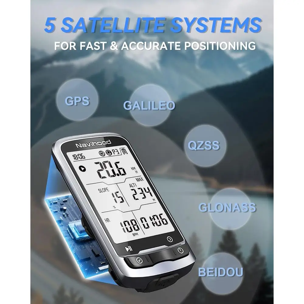 كمبيوتر لاسلكي للدراجة بنظام تحديد المواقع L4، شاشة 2.3 مغلفة، رفيع للغاية وخفيف الوزن، مقاوم للماء IPX7، بلوتوث و ANT+ Ena #4