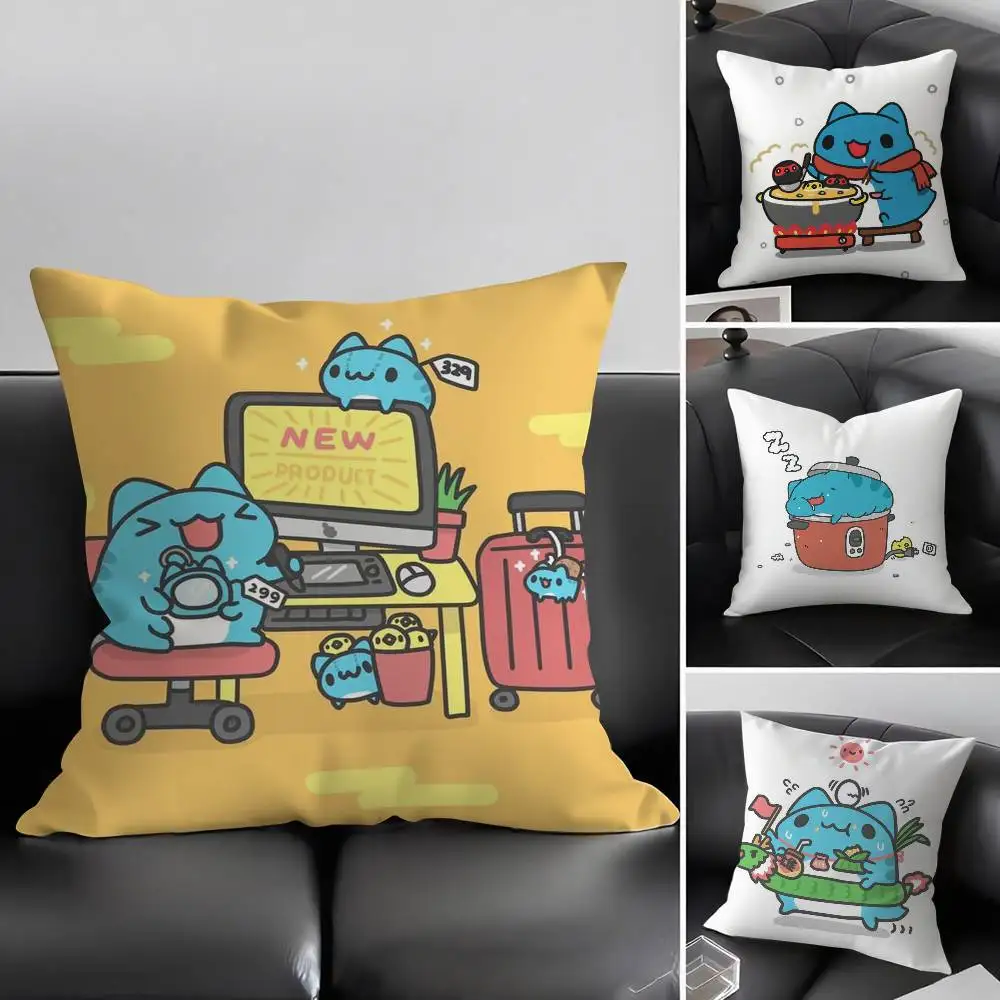 

Pillow Case B-Bugcat C-Capoo Home Dorm Chair Back Short Plush Double-sided Printing Office Nap Time Cushion Cover