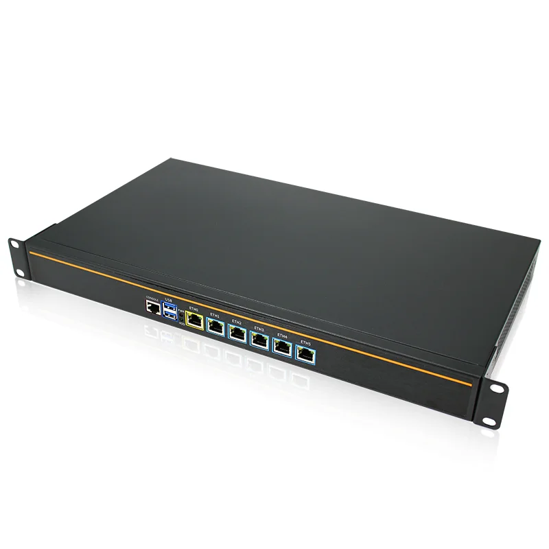 1U Rack Mounted Enterprise Server i3-2350M 3110M i5-2520M 6*Intel 82583V Nics Gateway Hardware Router Barebone Firewall Computer