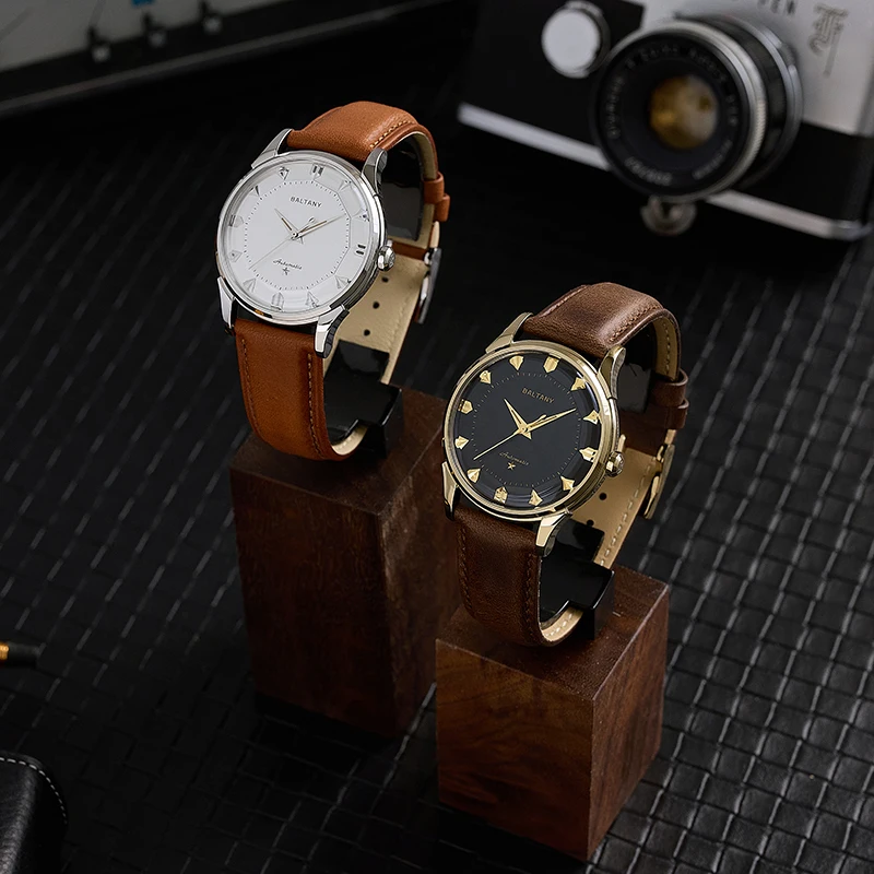 Baltany S4090 Men's Vintage Dress Watch Classic Pie-Pan 38.5MM Dial 9039 movement Automation Mechanical Watches For Man Luxury