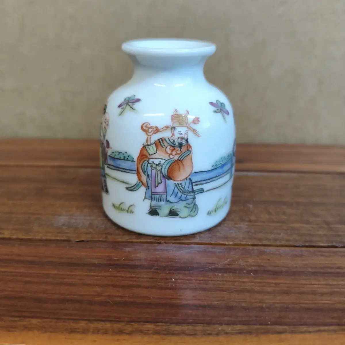 Pot décoratif vintage en céramique peint à la main, motif Sanyexing, en forme de sac à monnaie, pour papeterie de bureau, objet de collection