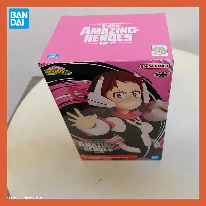 Bandai My Hero Academia Action Figure Brinquedos para Crianças, Anime Original, Ochaco Uraraka, Modelo Colecionável, Presente de Enfeites, Em Stock