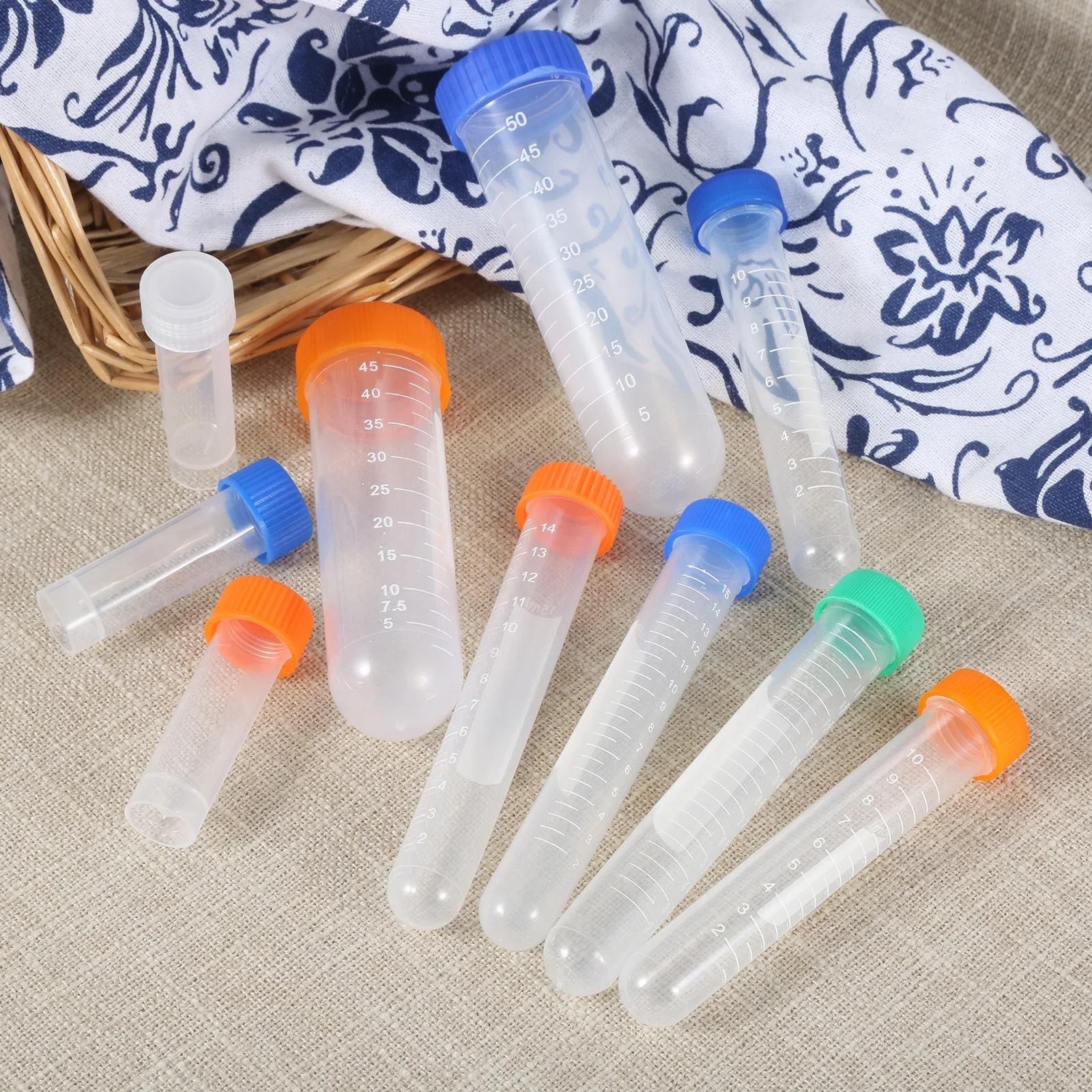 5pcs Sewing Needle Storage Tube with Scale Clear Plastic Bead Pins Bottle Button Sequins Container Box Holder Embroidery Felting