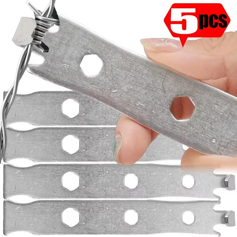 5PCS Stainless Steel Fence Wire Twister Heavy Duty Tensioning Tool for Garden Binding Wire Fence Twisting Fastener Wrench