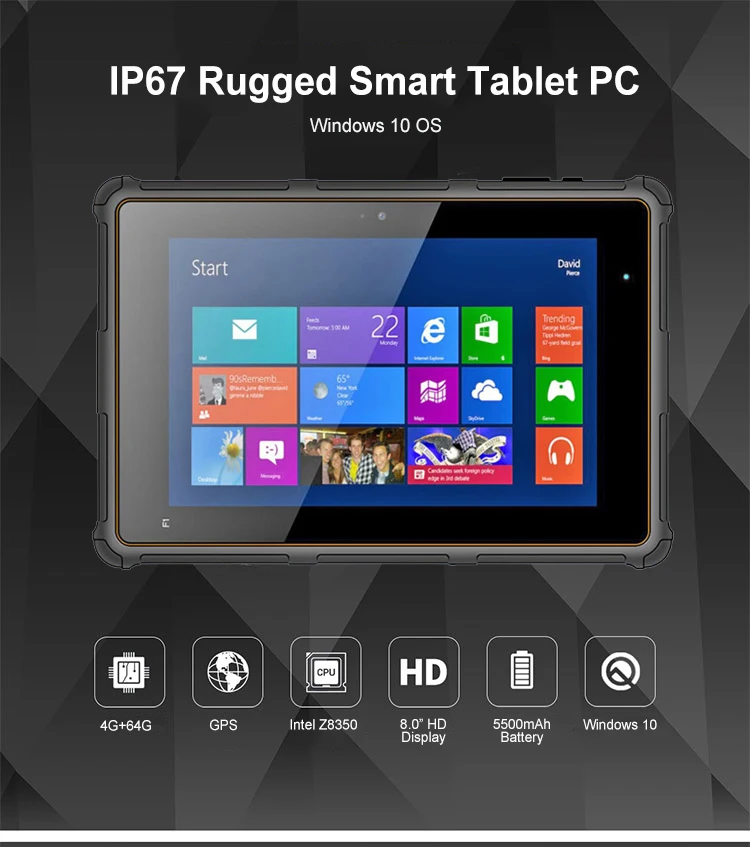 CHWEDA 10 Inch IP67 Waterproof Shockproof Rugged Tablet PC Windows 11 Industrial Tempered Glass Computer