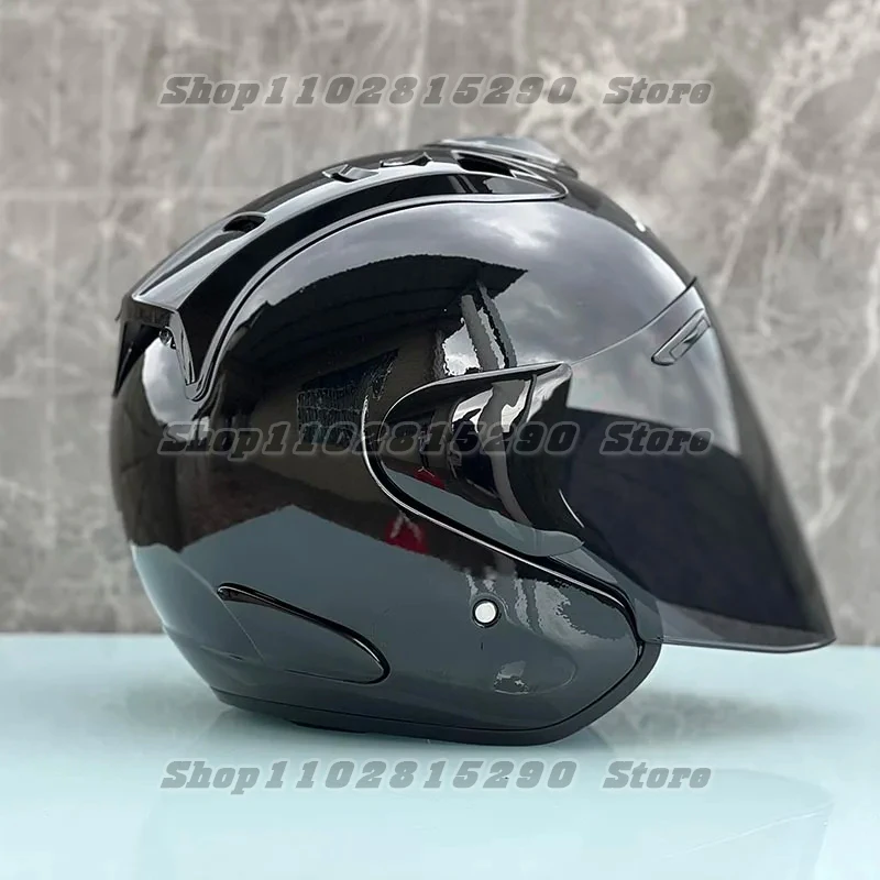 Demi-casque de moto Ram4 pour hommes et femmes, casque tout-terrain, course de descente, montagne, cross, noir brillant, été