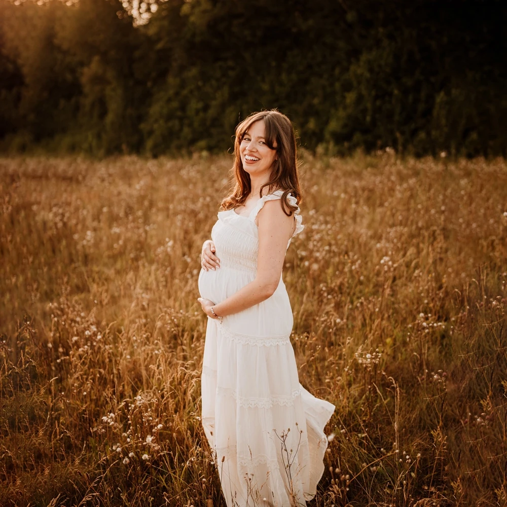 Maternity Photography Gown Bohemian Lace Dress Pregnant Women Photoshoot Clothes Pregnancy Outdoor Shooting Costume