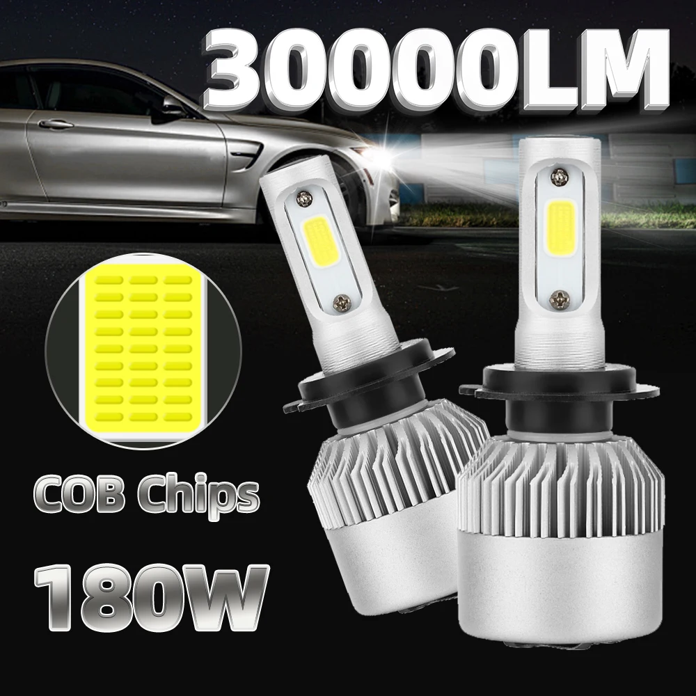 

30000LM Canbus H7 LED Headlight Bulbs 300W Turbo Auto Lamps 12V 6000K White H1 9005 HB3 9006 HB4 9012 HIR2 880 Front Lights