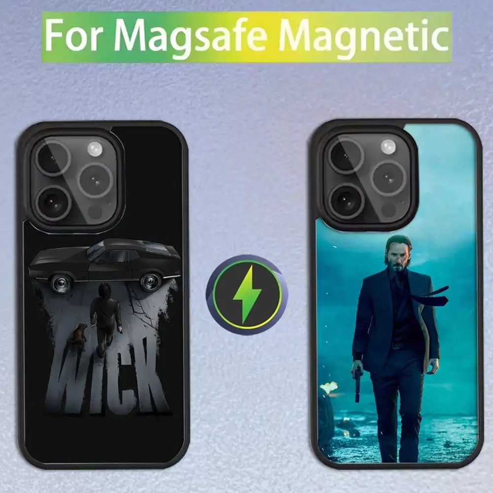 

Cool J-John Wick For iPhone 17,16,15,14,13,12,11,Pro,Max,Plus,Mini,SE4,E Magnetic For Magsafe Wireless Phone Case