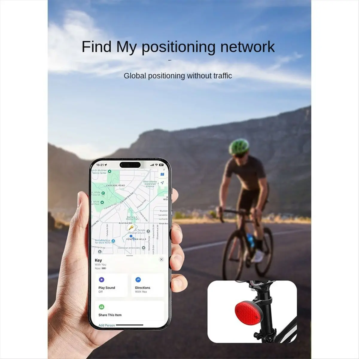 Compatible Cycling Rear Light Anti-Theft Taillight Gps Tracker Reflective Rear Light Locator Included Cycling Safety Accessories