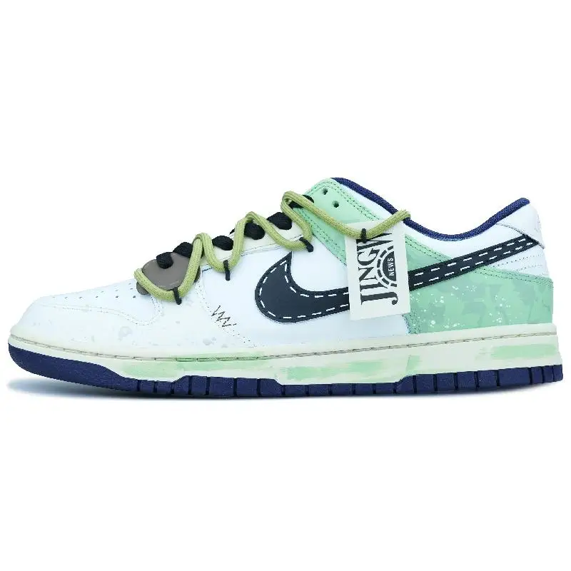 【Customize】Nike Dunk Skateboarding Shoes Men Low-top White/Green/Black/Blue Sneakers shoes FV8106-361