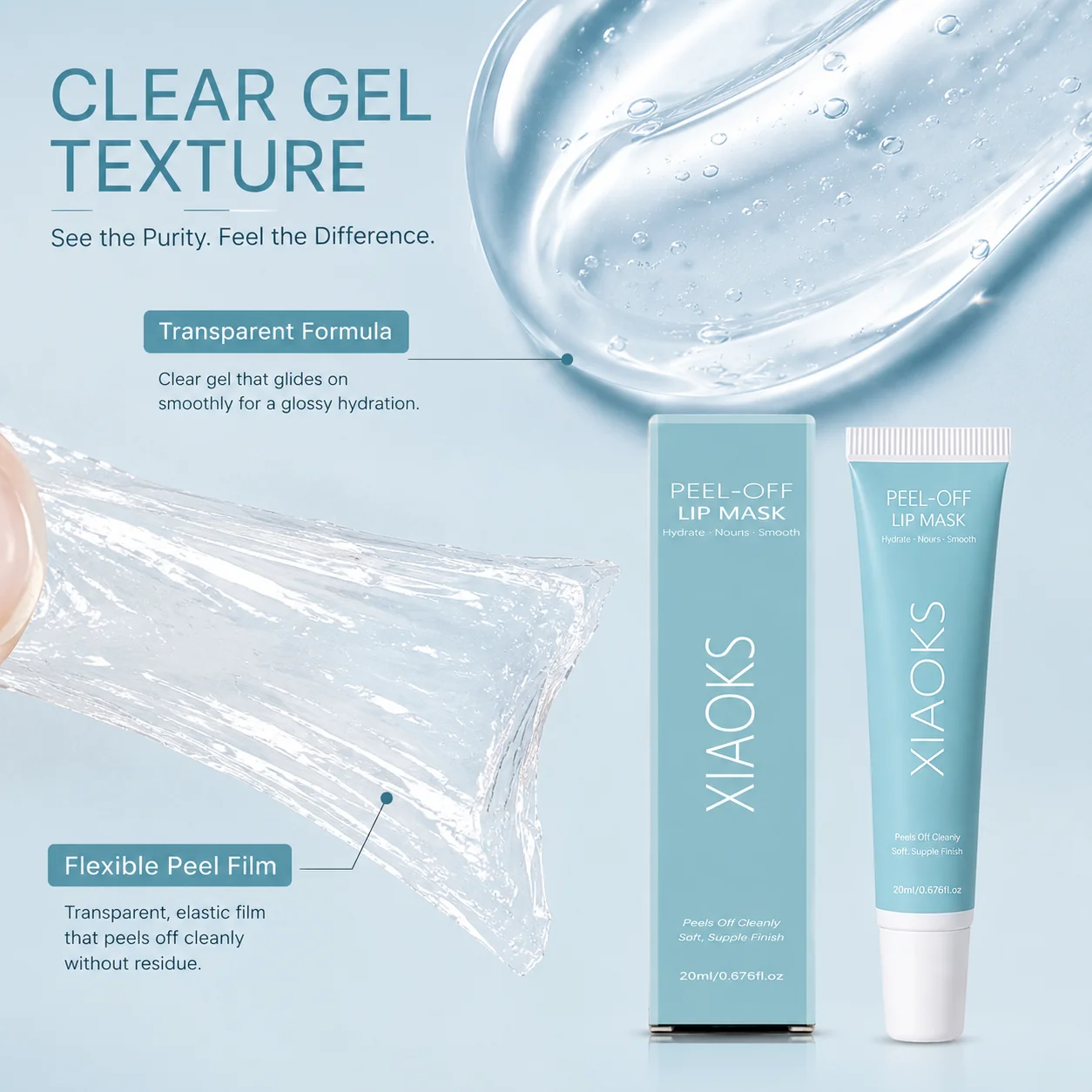Peel-Off Lip Mask, with Multiple Plant-Based Nourishing Ingredients, Focusing on Lip Moisturization and Repair. Quickly Moisturizes Chapped Lips and Relieves Discomfort. Softens Cuticles, Reduces the Accumulation of Dead Skin, and Lightens the Appearance of Lip Lines. Light Texture, Not Heavy or Sticky on the Lips. Can Be Used Day and Night, Apply Thickly before Bed for Repair, and Apply Thinly during the Day for Moisturizing. Improve the Dullness Around the Lips, Brighten the Lip Color, and Create Healthy, Supple Lip Skin. view 4