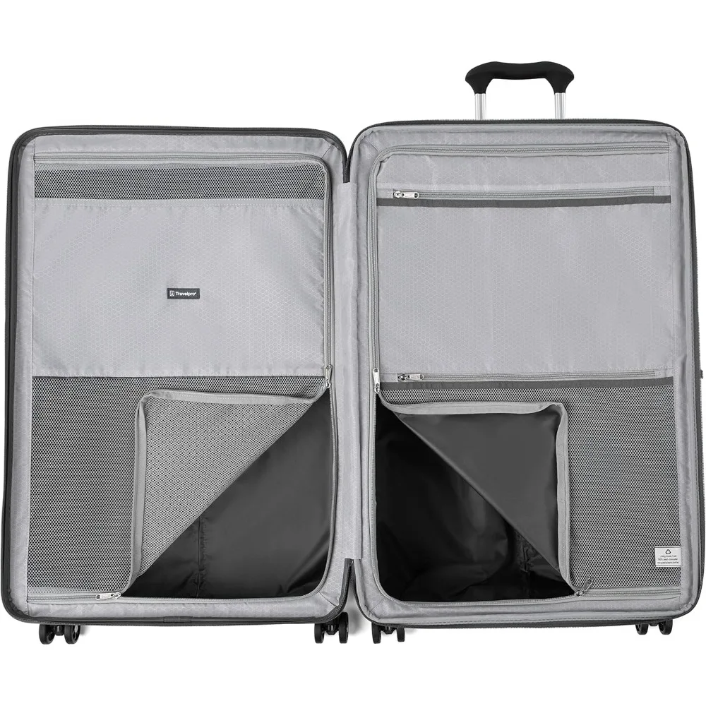 軽量で拡張可能なハードシェルポリカーボネート製スーツケース、8つのスピナーホイール付き、シャドウカラー、旅行用エアハードサイドラゲージ