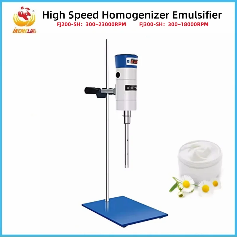 IKEME FJ300-SH High Shear Homogenizer Tissue Paint Cream Dispersing Emulsifier Machine Lab Homogenizer Mixer Cosmetic