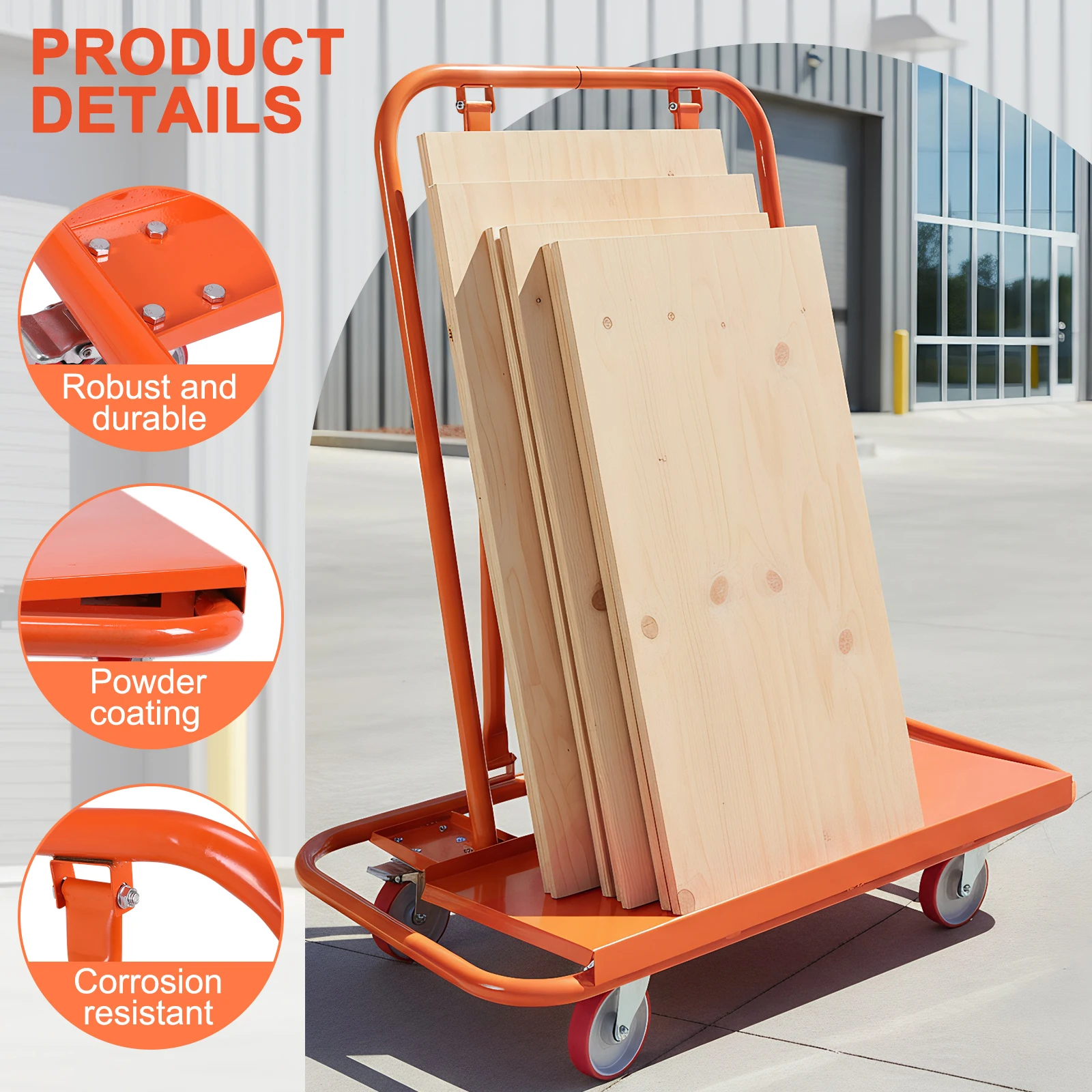 

Стеклянная тележка-платформа для гипсокартона, съемная, мобильная, большой вместимости, для склада и заводского оборудования