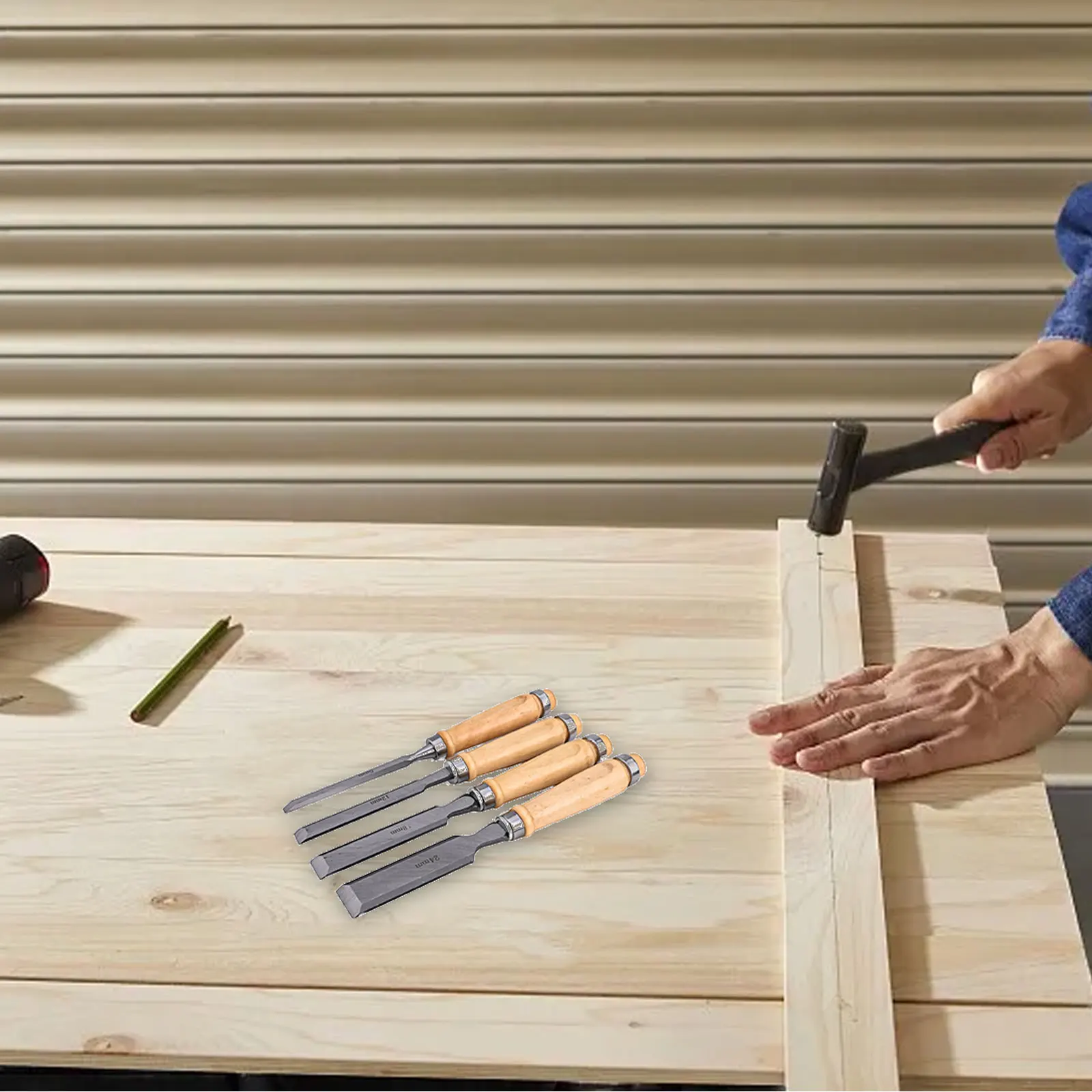 Chisel Set For Wood Carbon Steel Chisels For Professionals For Beginners Chrome-plated Ferrules Integrated Chisel Body