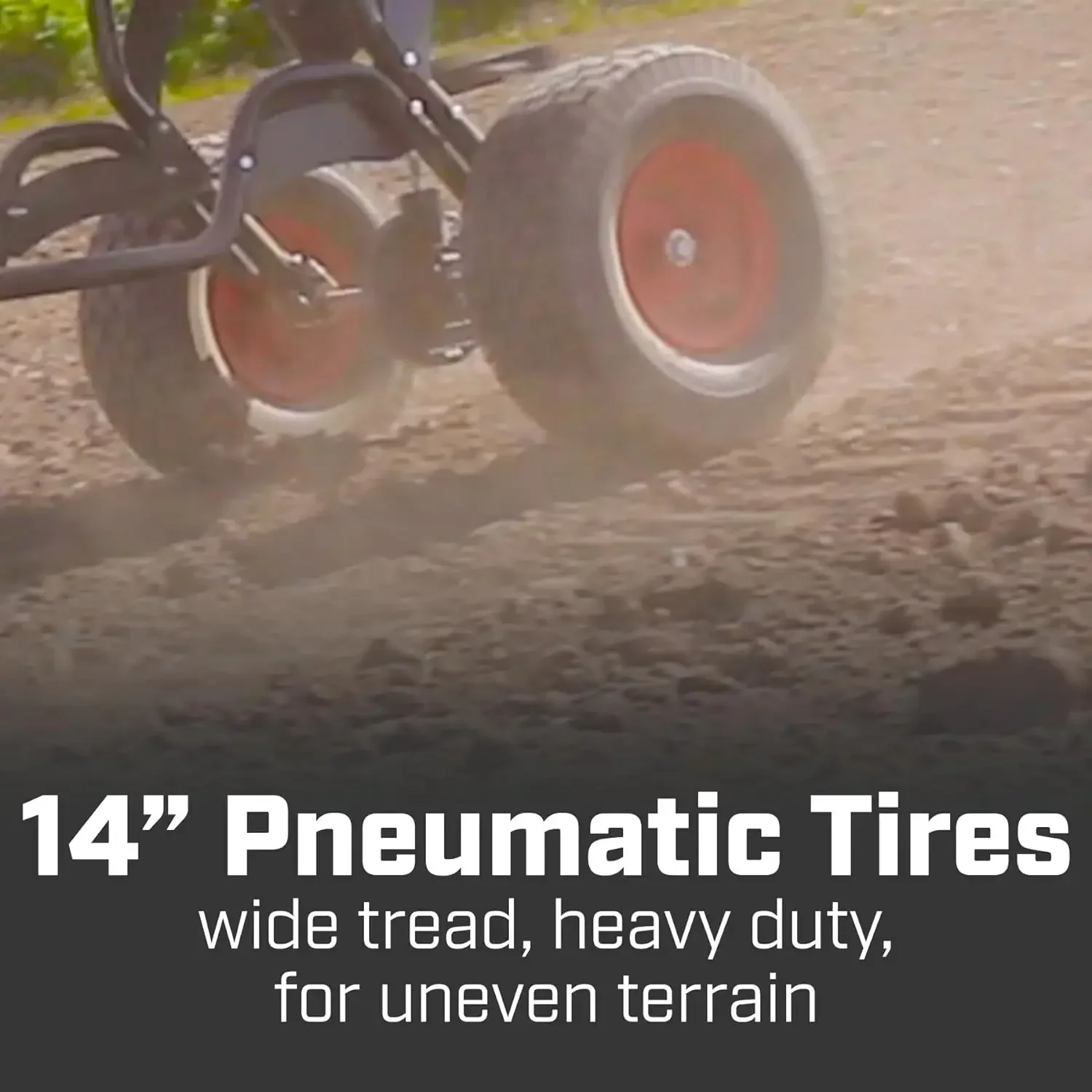 150-Pound Tow and Pull Behind Spreader w/ Auto-Stop Dual Impeller That Stops When Not Moving, Designed for Farm & Tough Terrain