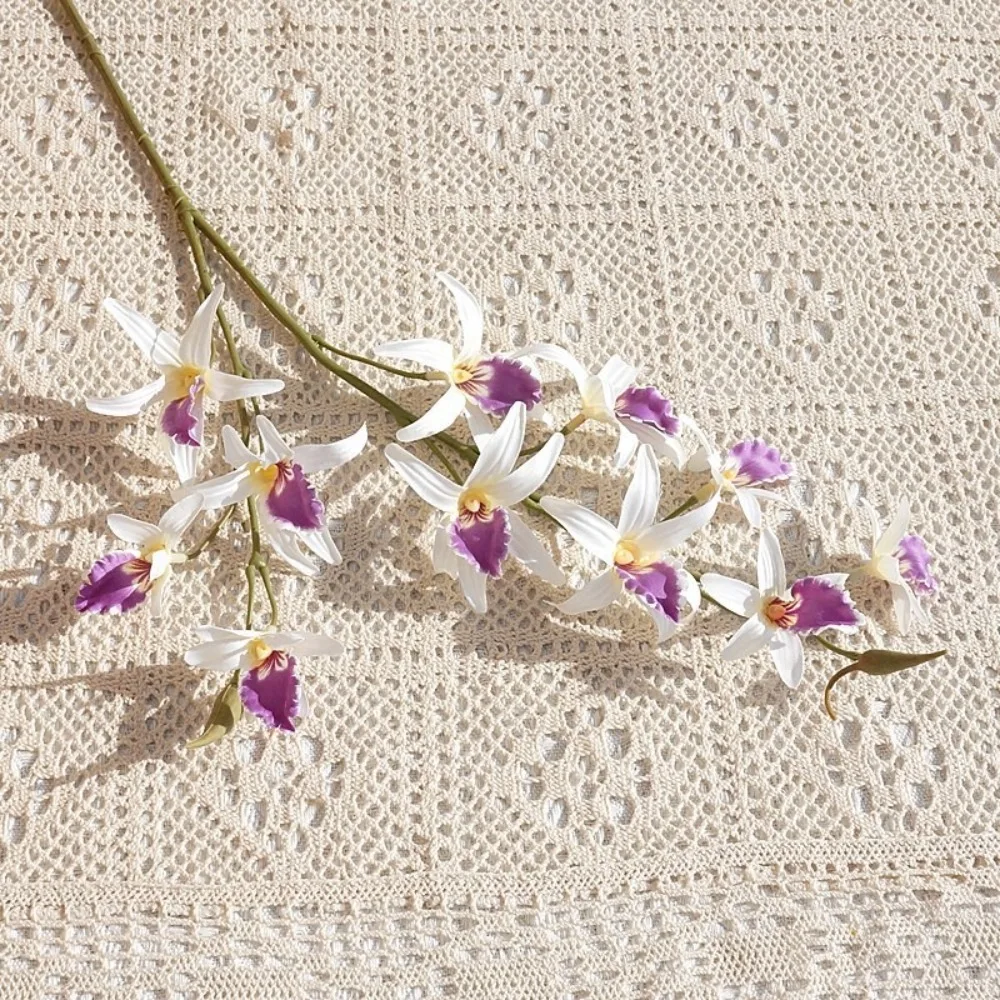 2 شوكة فرع Dendrobium الاصطناعي لمسة حقيقية محاكاة واقعية بساتين الفاكهة رائعة اليدوية الزهور وهمية