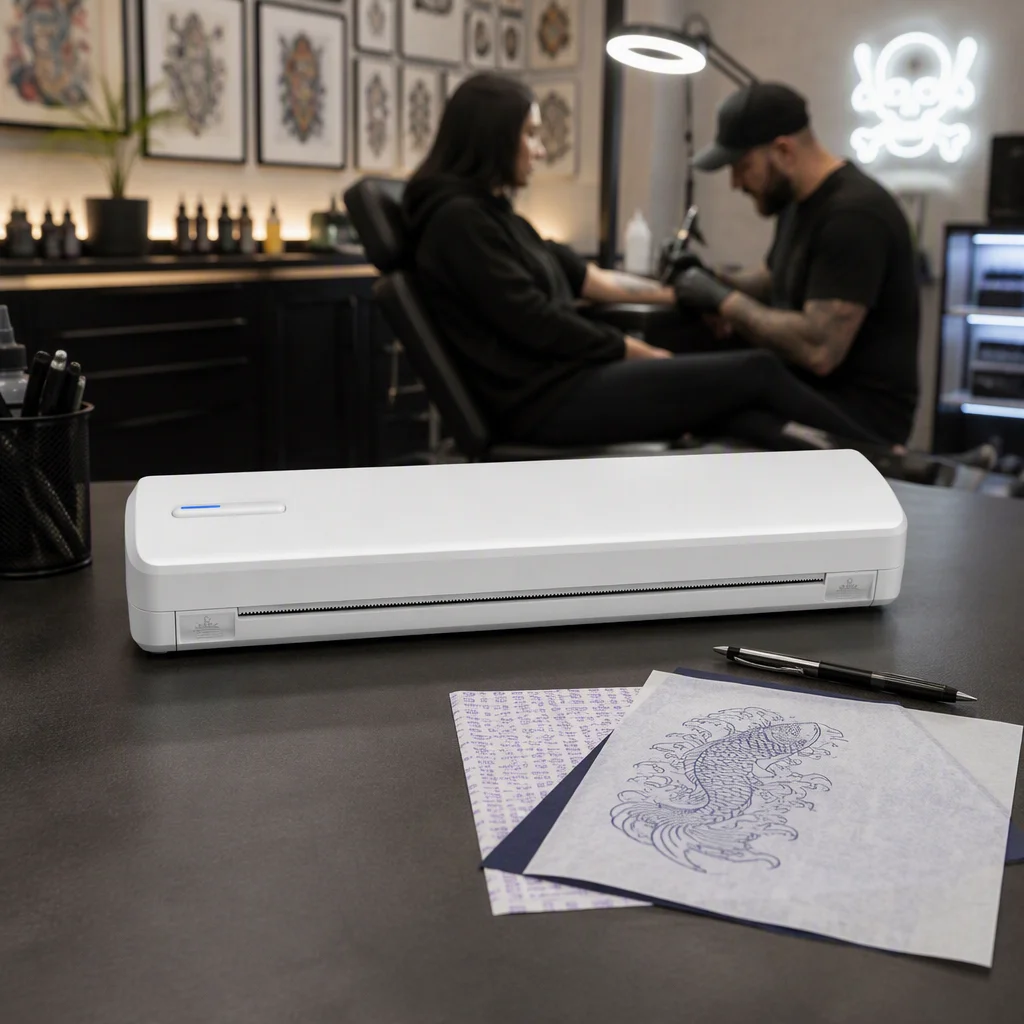 HSPOS Portable A4 Tattoo Printer Inkless Stencil Machine Wireless Bluetooth for Tattoo Artist Shop Travel Use