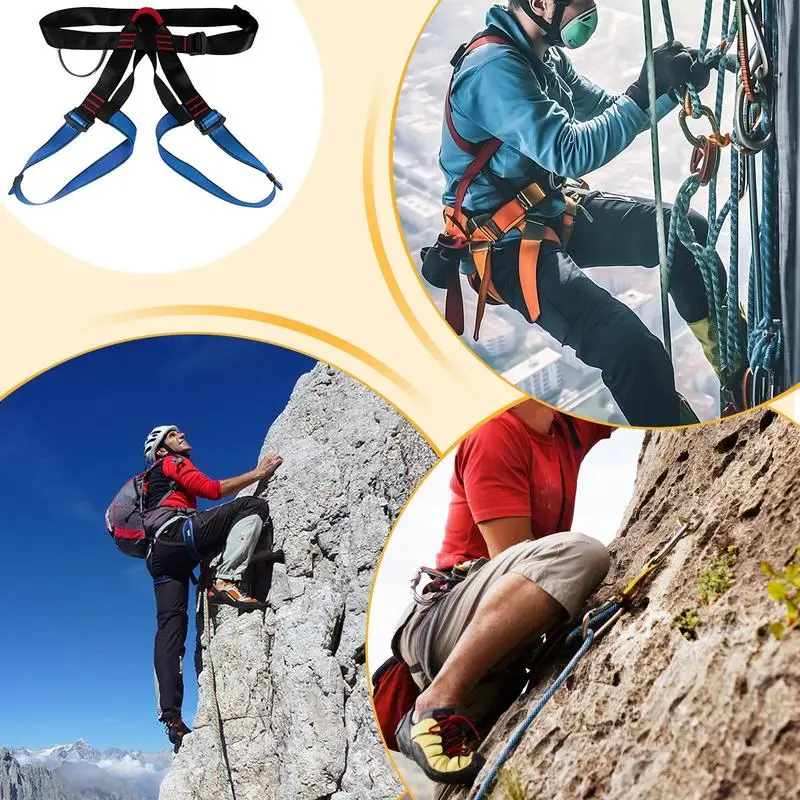 Ремни безопасности для скалолазания, ремни безопасности для половины тела, утолщенные полиэстеровые лямки для скалолазания на дереве, для мужчин и женщин, удобное уличное снаряжение