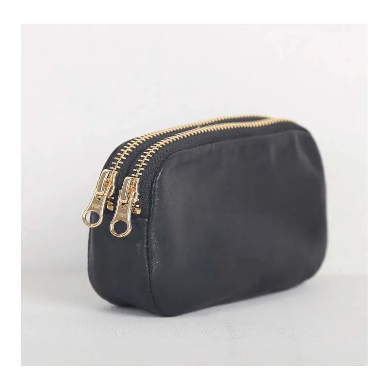 

Zipper Wallet Cowskin Leather High Quality Credit Card Purses Casual Storage Bag Coin Pouch