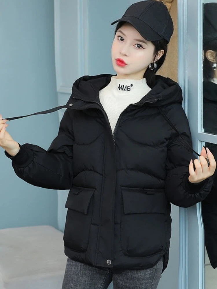 Heavyweight Winter Coat for Women 2025 Loose Korean Style Short Cotton Jacket Warm Cozy Student Fashion