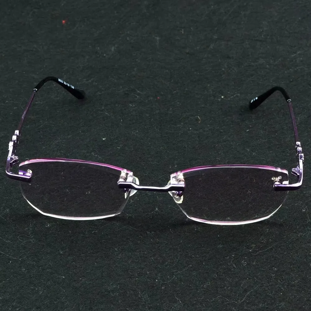 

Clara Vida Purple Elegance Lady Rimless Diamond Reading Glasses Women+1 +1.5 +2 +2.5 +3 +3.5 +4