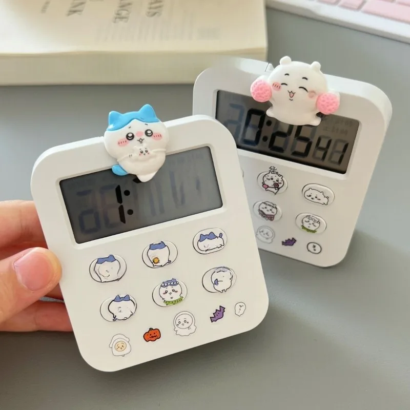 MINISO Timer Lucu Kawaii Chiikawa Usagi Momonga Jam Alarm Timer Menghadiri Kelas Belajar Portabel Anak Sekolah Yang Disayangi