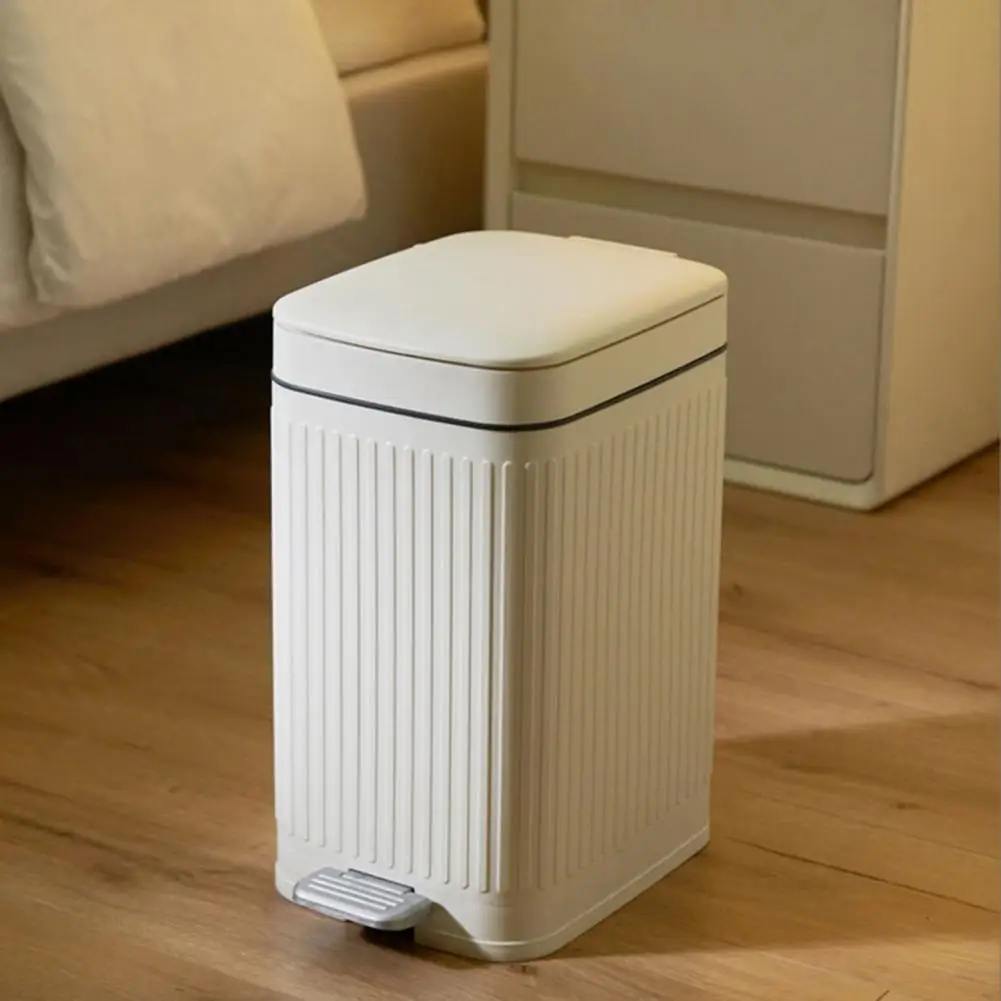 Bin Large Capacity Push-type Trash with Foot Pedal for Bathroom Smell Insulation Garbage Bin Easy to Use Waste Basket Trash Bin