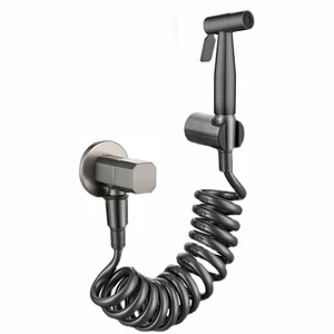 Gunmetal gebürstet Bidé Sprayer, WC Kit, Shattaf Duschkopf, Kupferventilset, Bidé Jet Tap, gebürstetes Badezimmer, Grau, GD12 10 Hauptverkaufs -Badezimmer -Kit Kupfer - №9