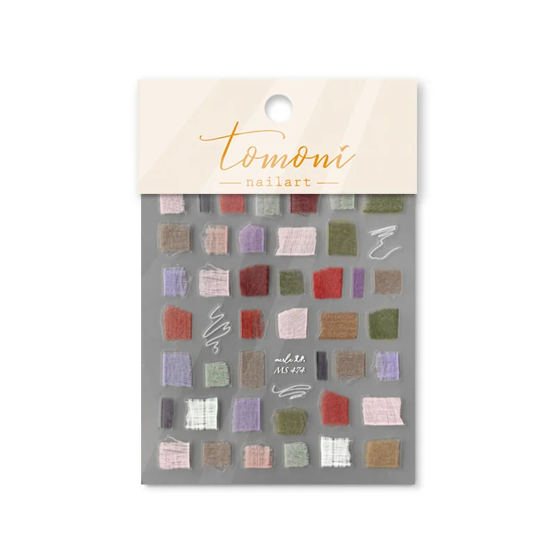 1ชิ้นสติกเกอร์ติดเล็บผ้าตัวอักษร5D ที่มีคุณภาพสูงลายนูนสีดำและสีขาวสติกเกอร์ศิลปะเล็บบางและเหนียว