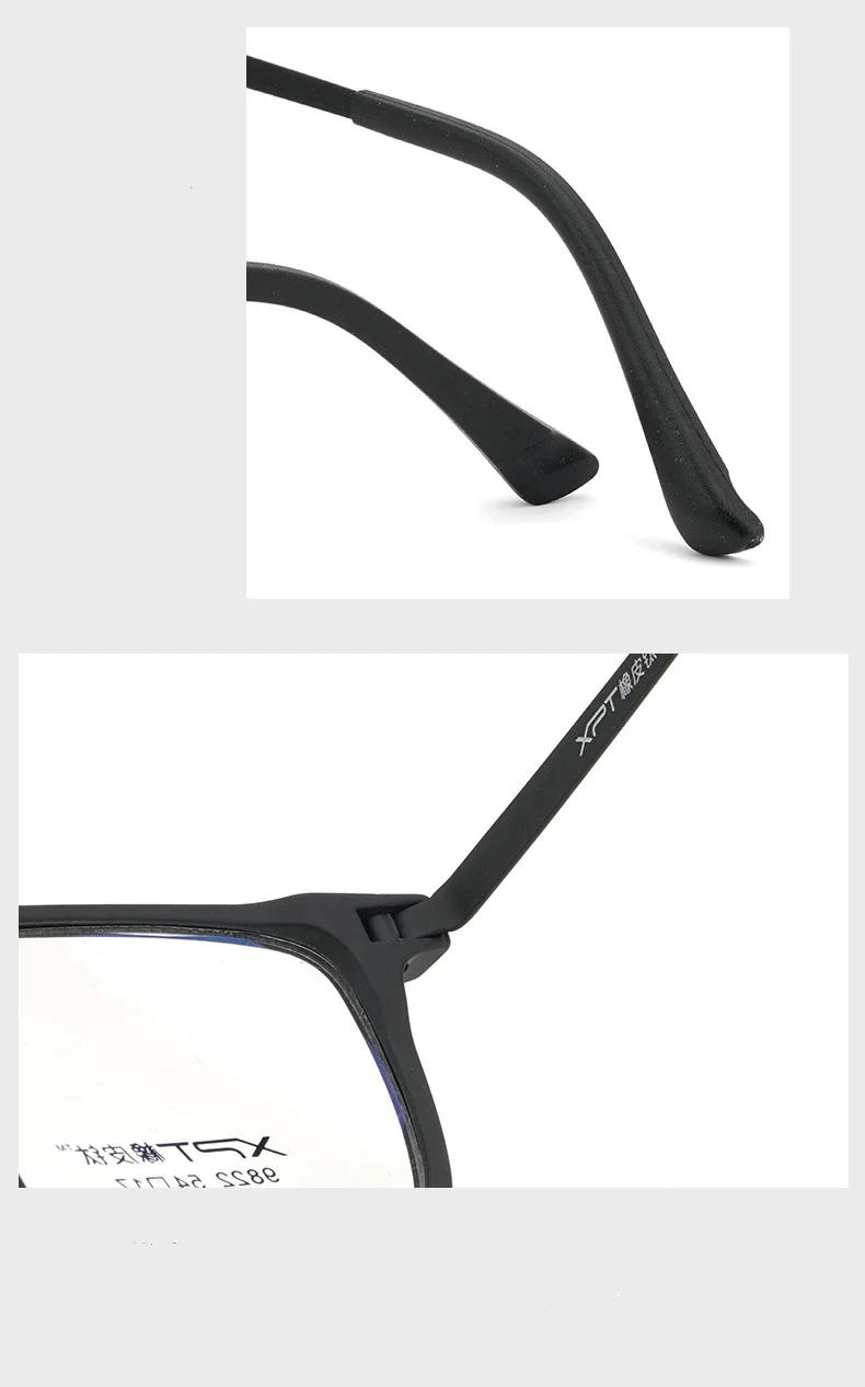Ultraleichte, komfortable TR90-Brille für Damen, reines Titan, Retro-Quadrat-Brillengestell für Herren, Anti-Blaulicht-Brille – Detail 8