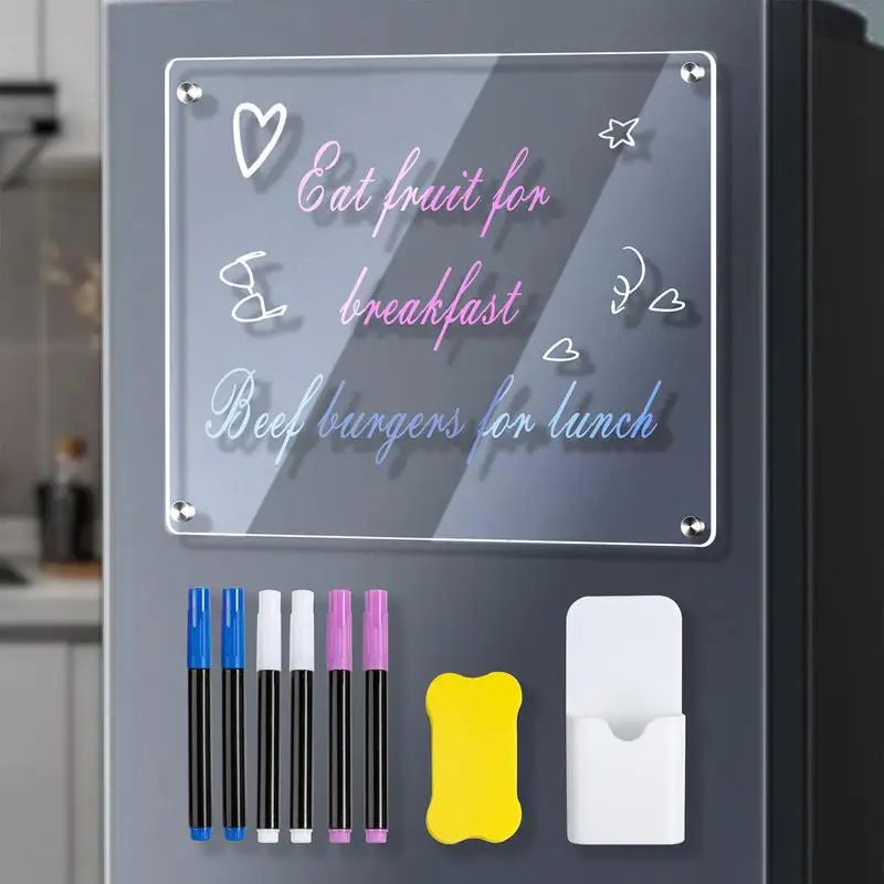 Imagem -02 - Acrílico Magnetic Dry Erase Board Clear Whiteboard para Parede Marcador e Borracha