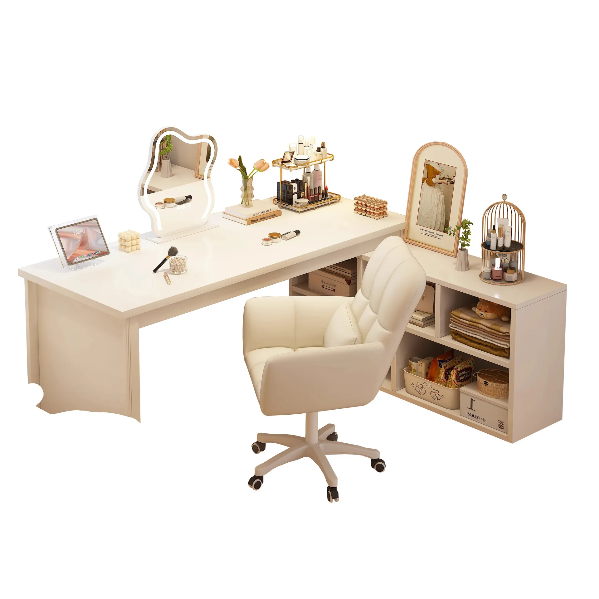 

Cream wind dresser bedroom simple modern desk small apartment new storage integrated makeup table corner table