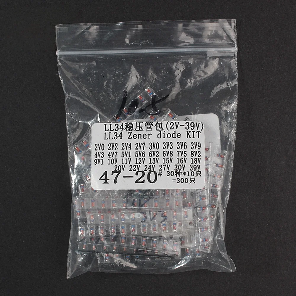 Takefast 300PCS SMD LL34 Zener Diode Kit 0.5W 1/2W 3V-24V 2V-39V SMD Diode Set 1N4148