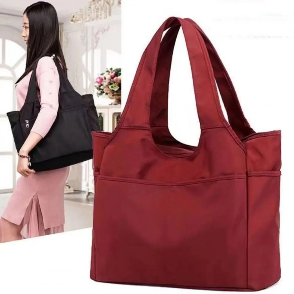 

Портативная большая сумка из оксфордской ткани для поездок на работу, вместительная нейлоновая сумка на молнии через плечо, повседневная сумка-тоут в корейском стиле для девушек