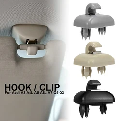 4Pcs Car Sun Visor Clip Gray Interior Hanger Hook Clip Bracket For Audi A1 A3 S3 A4 S4 Allroad A5 S5 Q3 Q5 8U0857562A Grey