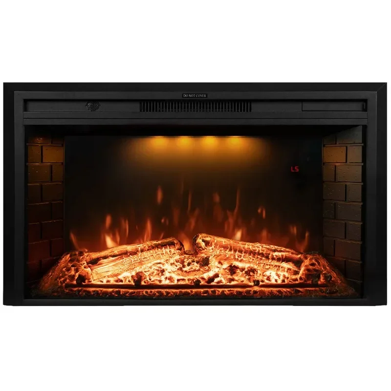 36 Inch Insert Electric Fireplace Heaters with Remote Control Decor Led Light Flame 750/1500W Warm Your House