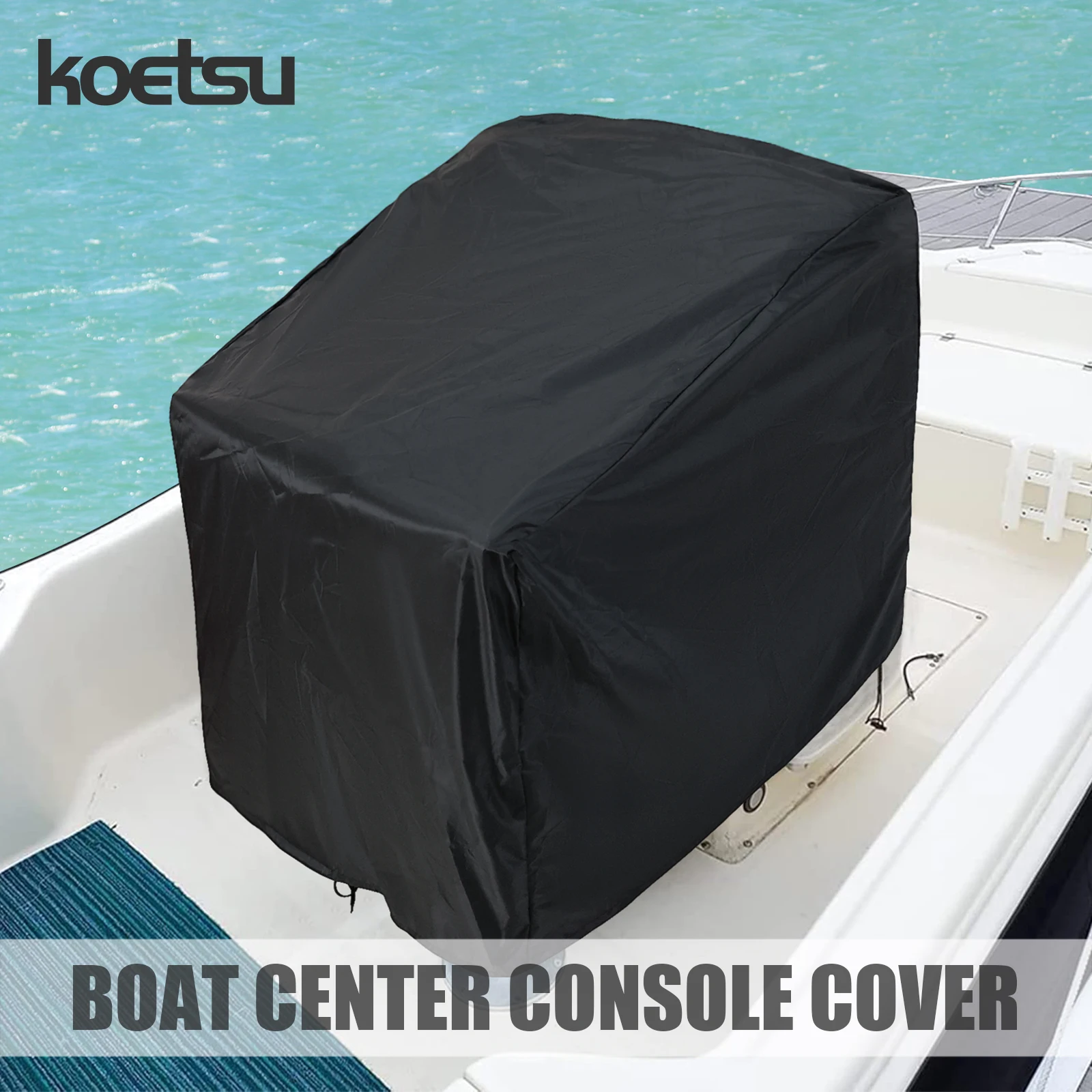KOETSU 420D Thickened Wear-Resistant Marine Console Cover Full Cover Suitable for Motorboats and Speedboats Black