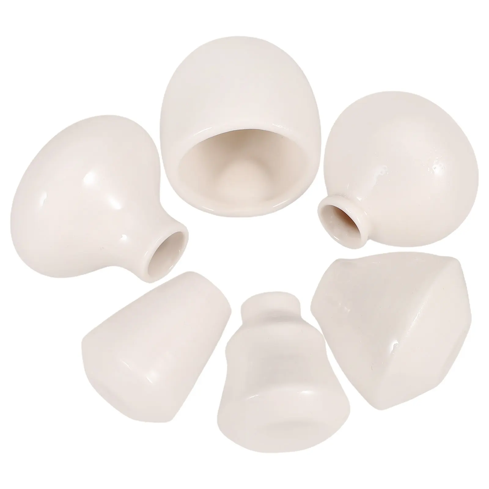 

6Pcs Elegant Mini Ceramic Vase Set White Porcelain Desktop Plant Vase for Indoor Greenery Windowsill Office Table Decoration