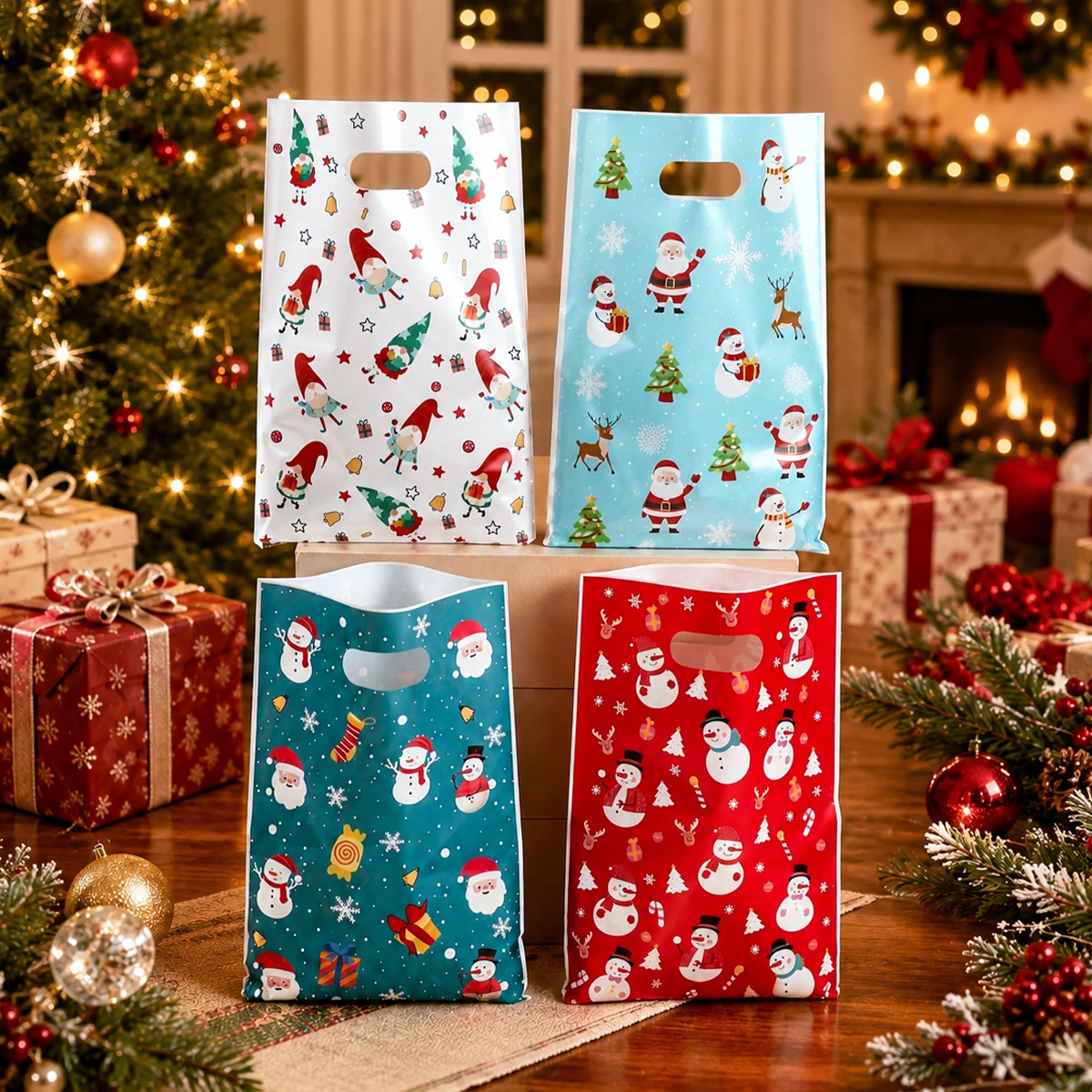 Christmas Gift Bags Merry Christmas Decoration for Home 2026 Xmas Party Candy Cookie Packaging Bags Navidad Natal New Year 2027