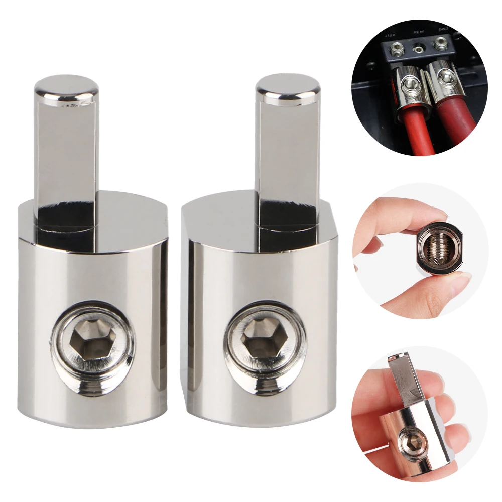 1/0 AWG To 4 AWG 2pcs Power Ground Wire Terminal Adapter Modified Power Amplifier Input Adapter Car Audio Ring Terminals
