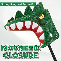 Cubierta para cabeza de Putter de hoja de Golf estilo dinosaurio, cubierta para cabeza de Putter de cuero PU Premium, 1 ud.