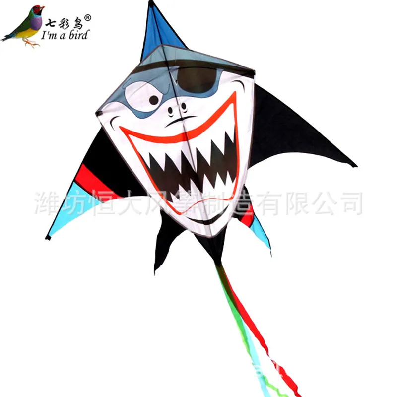 

Weifang Kites Cute Shark Pirate Kite One-eyed Dragon Breeze Easy to Fly Cartoon Animals Kites Kids 160X120cm Birthday Gifr