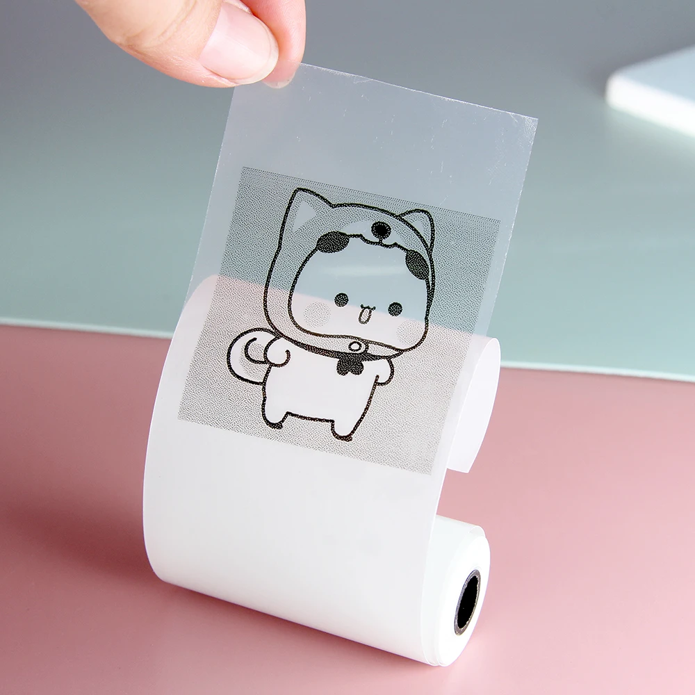 3/5/9 Rolls White Color Adhesive Sticker Papers 57*25mm Sticker Printing Papers for Mini Portable Bluetooth Printer