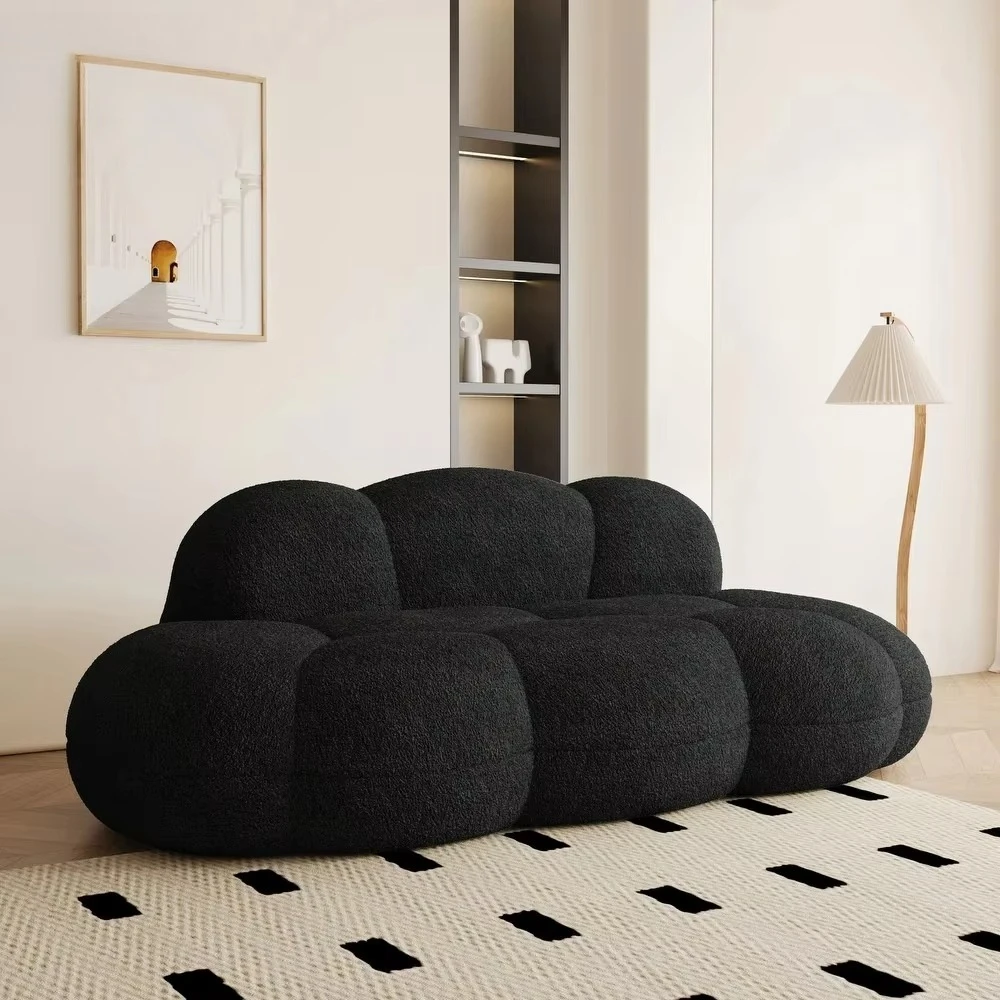Nordic Cloud Shape Loveseat Aesthetic Curvy Seating for Modern Living Room Unique Design Couch