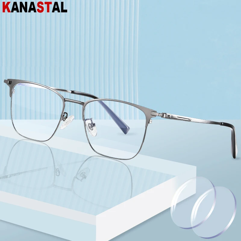 Prescription CR39 Blue Light Blocking Reading Glasses Men Women Pure Titanium Eyeglasses Frame Optical Myopia Presbyopic Eyewear