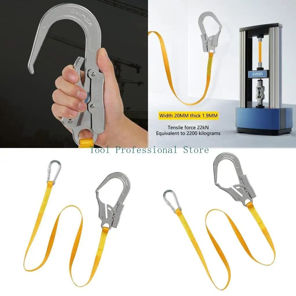 

57QF Fall Protections Restraint Lanyard with Hook Protective Safety Harness Rope Falling Prevention Safety Belt